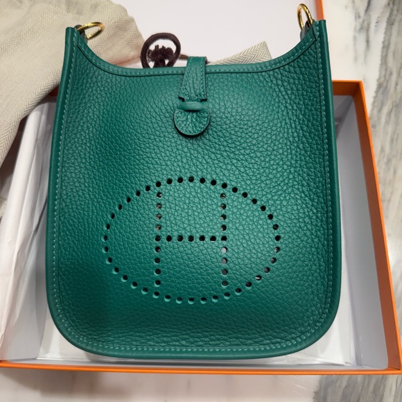 Hermes Handbags - Hermes Evelyn vert vertigo